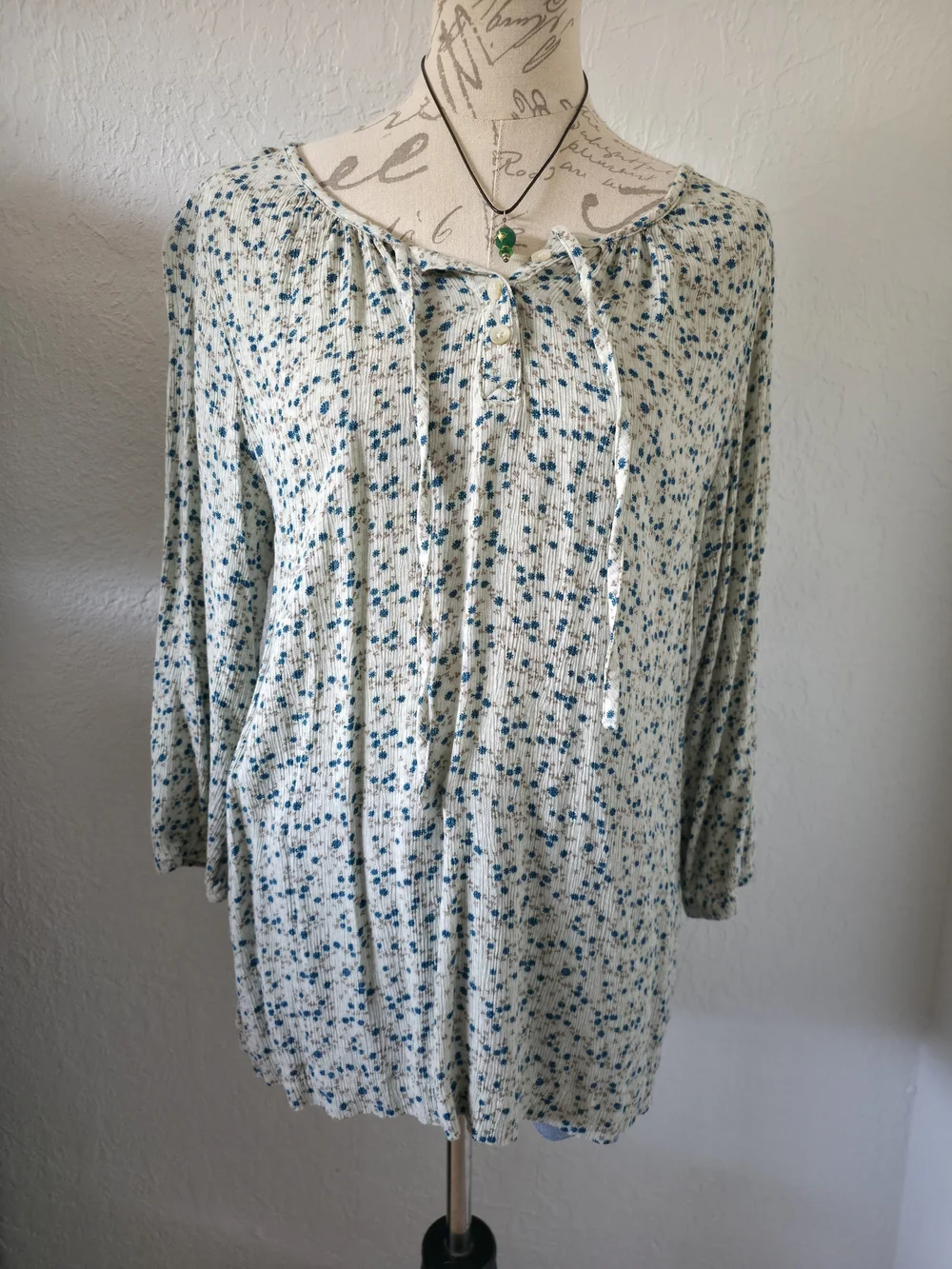 SONOMA Floral Tie-Neck Peasant Top